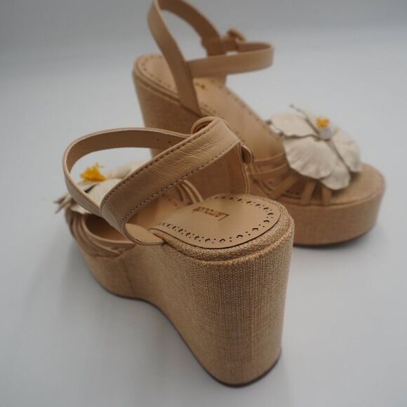 Larroude Magnolia Wedge/ Ivory Leather. Handmade, Stylish, Fashion/Chic Size 8.5 - Picture 8 of 11